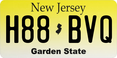 NJ license plate H88BVQ