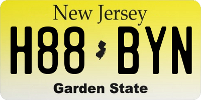 NJ license plate H88BYN