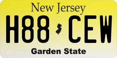 NJ license plate H88CEW