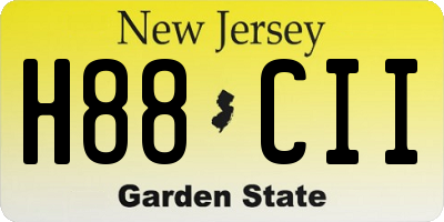 NJ license plate H88CII