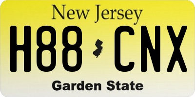 NJ license plate H88CNX