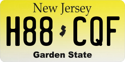 NJ license plate H88CQF