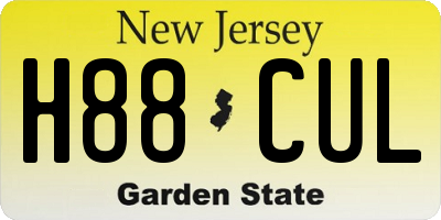 NJ license plate H88CUL