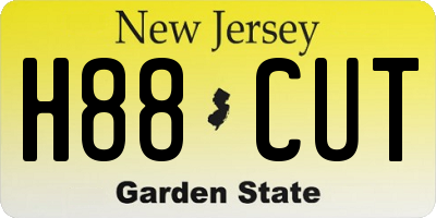 NJ license plate H88CUT