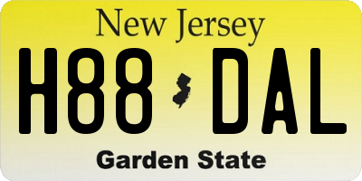 NJ license plate H88DAL