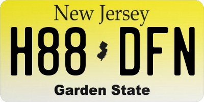 NJ license plate H88DFN