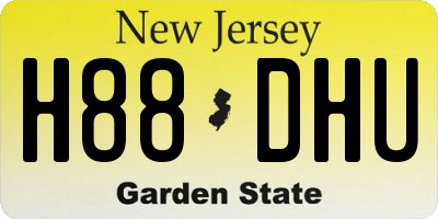 NJ license plate H88DHU