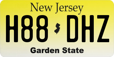 NJ license plate H88DHZ