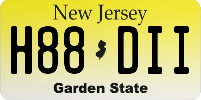 NJ license plate H88DII
