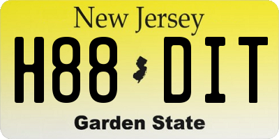 NJ license plate H88DIT