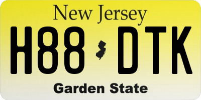 NJ license plate H88DTK