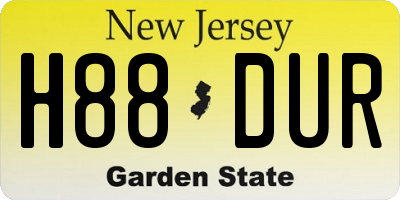 NJ license plate H88DUR