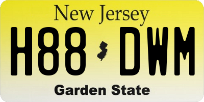 NJ license plate H88DWM