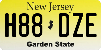 NJ license plate H88DZE