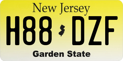 NJ license plate H88DZF