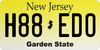 NJ license plate H88EDO
