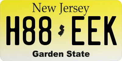 NJ license plate H88EEK