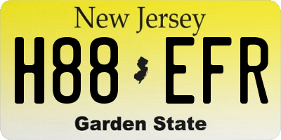 NJ license plate H88EFR