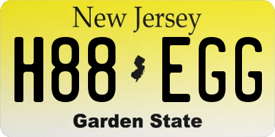NJ license plate H88EGG