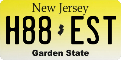 NJ license plate H88EST