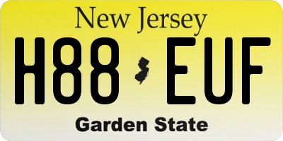 NJ license plate H88EUF