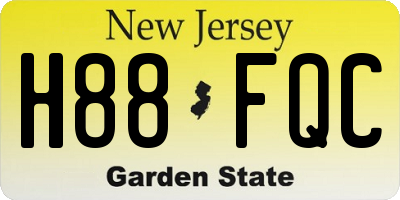 NJ license plate H88FQC