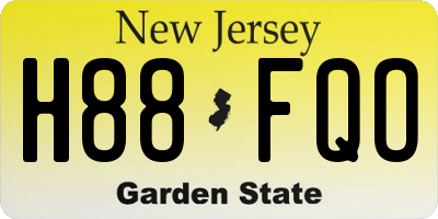 NJ license plate H88FQO