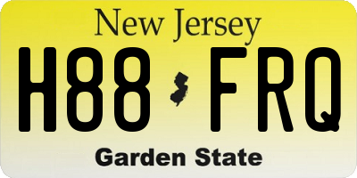 NJ license plate H88FRQ