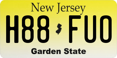 NJ license plate H88FUO