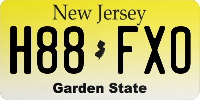 NJ license plate H88FXO