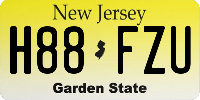 NJ license plate H88FZU