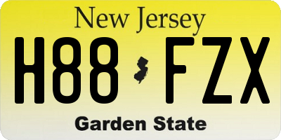 NJ license plate H88FZX