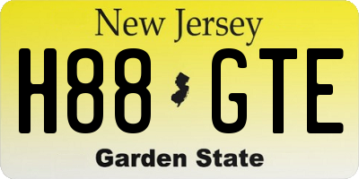 NJ license plate H88GTE