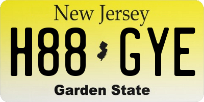 NJ license plate H88GYE