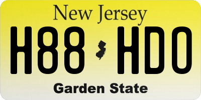 NJ license plate H88HDO