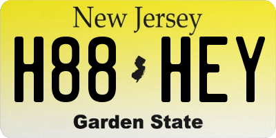 NJ license plate H88HEY