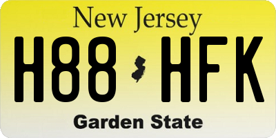 NJ license plate H88HFK