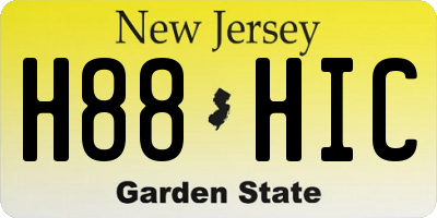 NJ license plate H88HIC