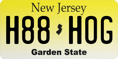 NJ license plate H88HOG