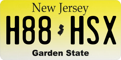 NJ license plate H88HSX
