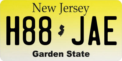 NJ license plate H88JAE