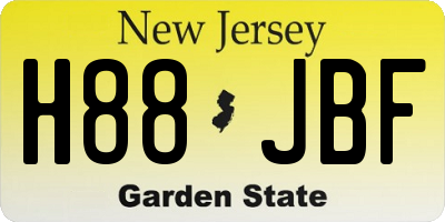 NJ license plate H88JBF