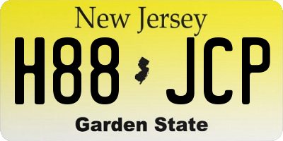 NJ license plate H88JCP