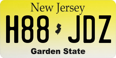 NJ license plate H88JDZ