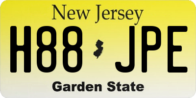 NJ license plate H88JPE