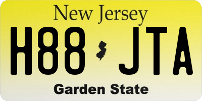 NJ license plate H88JTA