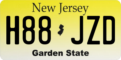 NJ license plate H88JZD
