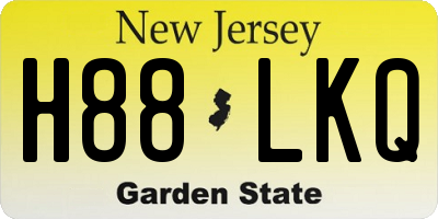 NJ license plate H88LKQ
