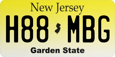 NJ license plate H88MBG