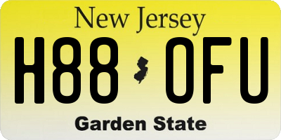 NJ license plate H88OFU